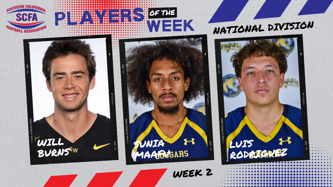 SCFA announces Week 2 National Division Players of the Week