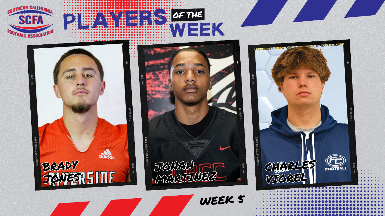 SCFA announces Week 5 Players of the Week