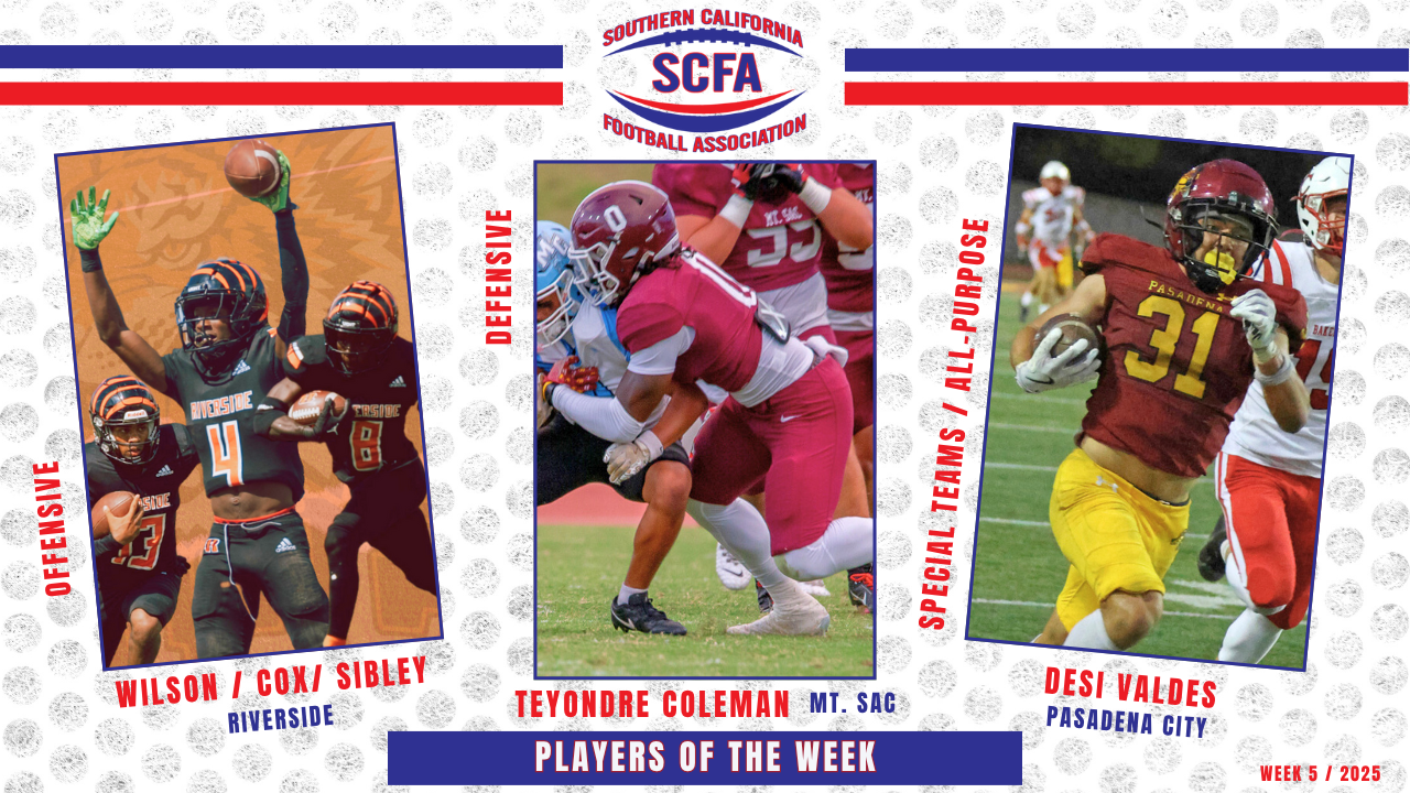 SCFA announces Week 5 Players of the Week